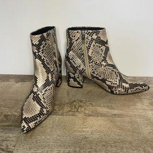Marc Fisher Snakeskin Booties Size 6.5 M